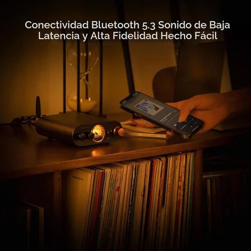 Vista 4 de Fosi Audio MC101 Amplificador Estéreo Bluetooth Componente de Audio para el Hogar Mini Amp con Medidor VU 2 Canales Receptor HiFi para Altavoces