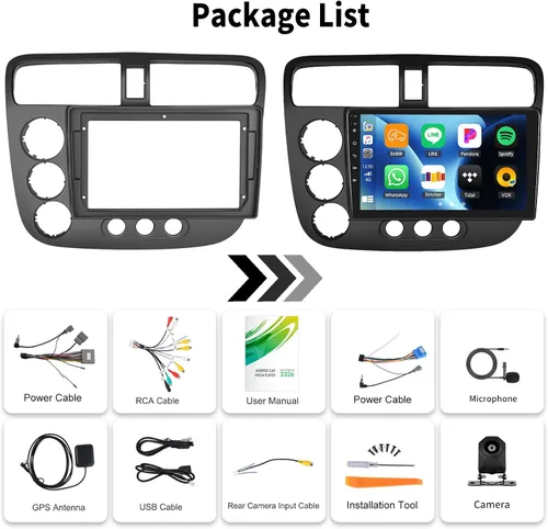 Vista 7 de [4+128G] Estéreo de radio de coche Android 15 para Honda Civic 2001-2005