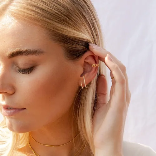 Vista 2 de Aretes de garra de plata de ley 925, aretes de garra para mujer, aretes que parecen múltiples piercings, aretes de oruga y plata para adolescentes