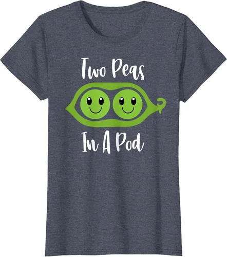 Vista 45 de Two Peas in A Pod Couples Matching Best Friend Cute Veg T-Shirt Baby Blue