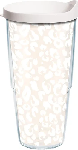 Vista 11 de Tervis Leopard Collection - Vaso aislado de doble pared hecho en Estados Unidos mantiene las bebidas frías y calientes, 16 onzas, paquete de 4