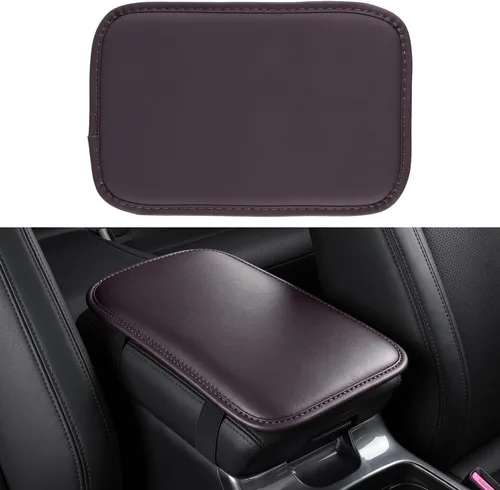 Vista 11 de Amiss almohadilla para consola central del auto, ajuste universal, impermeable, funda para la caja del reposabrazos del asiento, de piel sintética