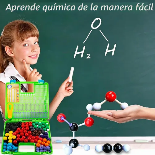 Vista 6 de EXBEPE - Kit de 406 piezas de modelo molecular de química, juego de construcción de moléculas orgánicas e inorgánicas, suministros educativos