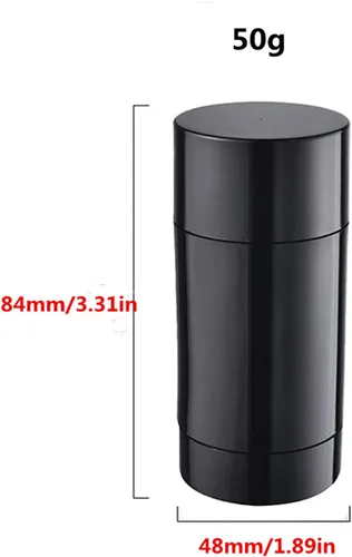 Vista 2 de 10 recipientes redondos de desodorante de 1.7 fl oz (1.7 fl oz), barra de llenado giratoria, contenedor de desodorante recargable vacío, botellas