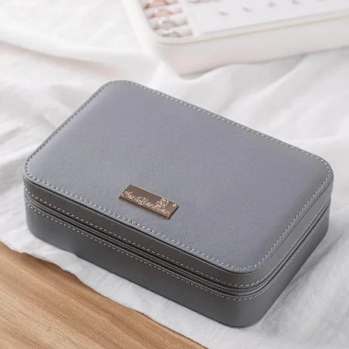 Vista 5 de SANQIANWAN Joyero de viaje de cuero de lujo para mujer, estuche de viaje portátil, anillos, aretes, collar, organizador multifuncional, regalo