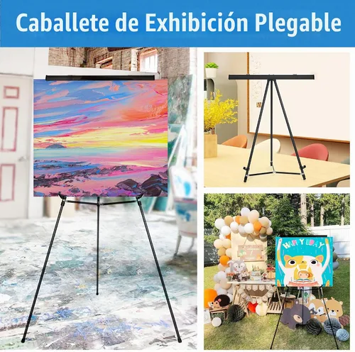 Vista 6 de Falling in Art Soporte de caballete de aluminio ligero de 63 1/2