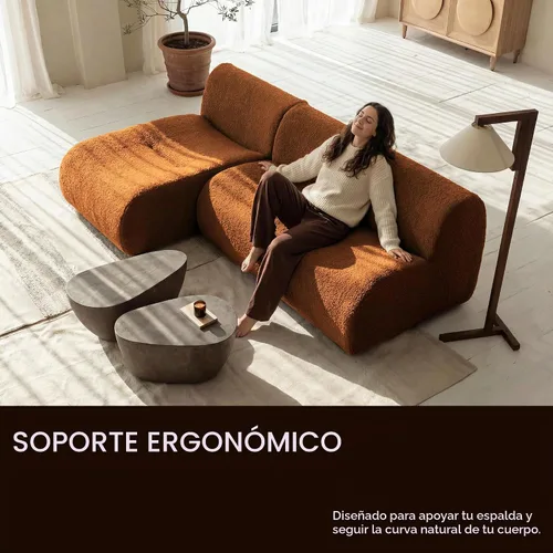 Vista 5 de Sofá Boneless de 3 plazas con juego de diván, sofá modular de 92 pulgadas, sofás reversibles en forma de L con asiento profundo, sofás de sherpa