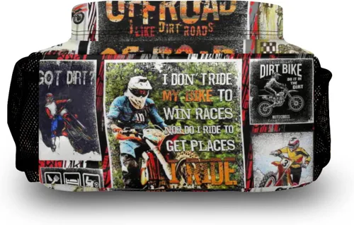 Vista 5 de Nerxy Mochila de motocicleta para niños y niñas, bolsa de regalo de bicicleta de regreso a clases, bolsa de libros de motocross, Moto, Mochilas