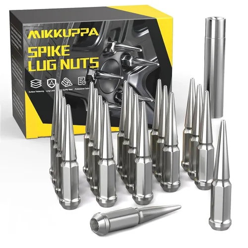 Vista 26 de MIKKUPPA Tuercas de llanta con pinchos M14x1.5, repuesto para Chevy Silverado GMC 2500 Cromo