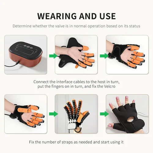 Vista 7 de GAOXIAO Función de dedo y mano Entrenador de rehabilitación Robot Rehabilitación Guantes inteligentes Recuperación Equipo de ejercicio Accesorios