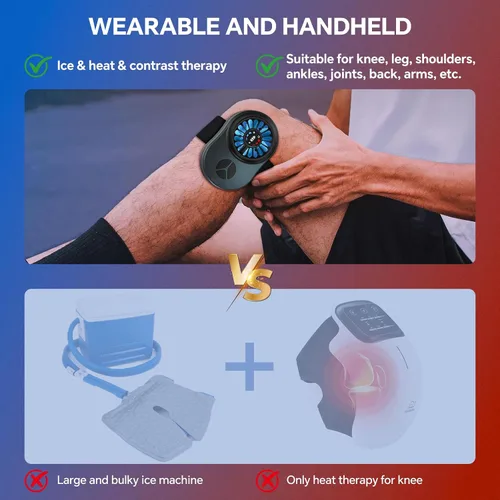 Vista 2 de Máquina portátil de terapia fría, máquina portátil de calor y crioterapia, sistema de terapia de hielo para alivio del dolor, recuperación muscular