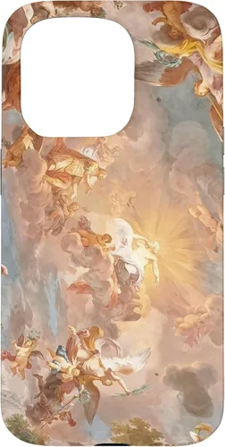 Vista 14 de Funda para iPhone 16, diseño de historia del arte renacentista, diseño de Michelangelo Sky
