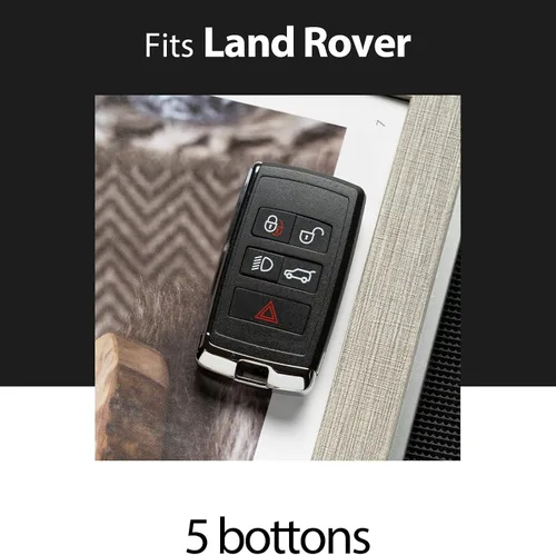 Vista 6 de Funda de cuero para llavero de coche, color marrón, compatible con Land Rover