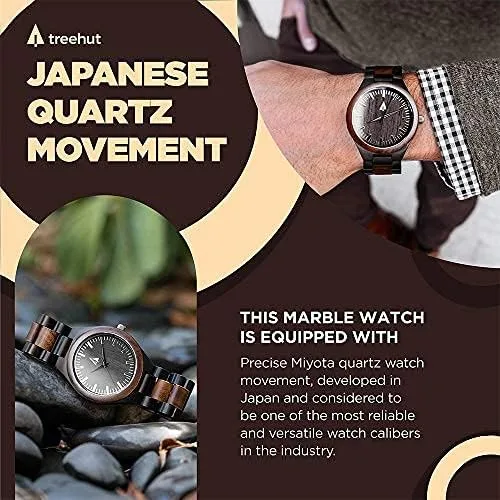 Vista 7 de Treehut - Reloj de pulsera analógico de cuarzo para hombre de acero inoxidable plateado de alta calidad