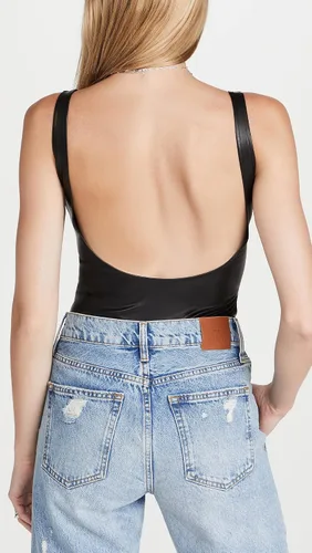 Vista 3 de Susana Monaco Body sin mangas de piel sintética para mujer