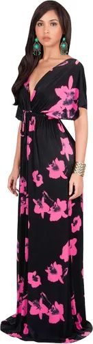 Vista 3 de KOH KOH Vestido largo de verano floral de noche de Kaftan sexy para mujer