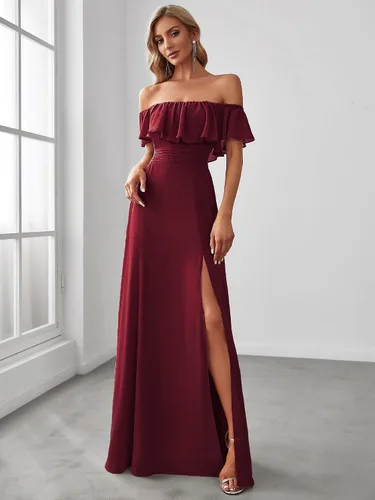 Vista 4 de Ever-Pretty Womens Off The Shoulder Ruffle Party Dresses Side Split Beach Maxi Dress 00968