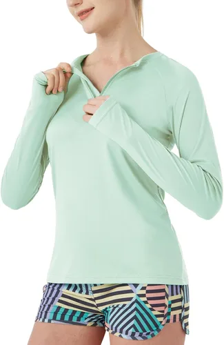 Vista 2 de SG Edge Camisa estándar de manga larga con cremallera de 14 y secado rápido para mujer