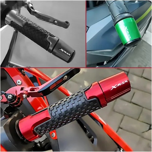 Vista 3 de for Xmax 300 Xmax 400 Xmax 250 Xmax 125 All Year Xmax CNC Motorcycle 7/8" 22MM Handlebar Grips Handle Bar Cap End Plugs (Color : Black)