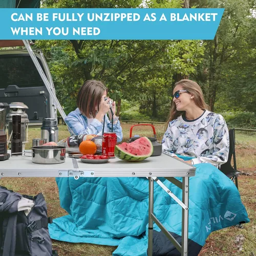 Vista 7 de VILLEY Camping Sleeping Bag, Lightweight Backpacking Sleeping Bag with Carrying Bag for Adults & Kids