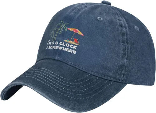 Vista 2 de 5 Oclock Somewhere Hat Its 5 O' Clock Somewhere Cap for Men Dad Hats Funny Cap Azul marino