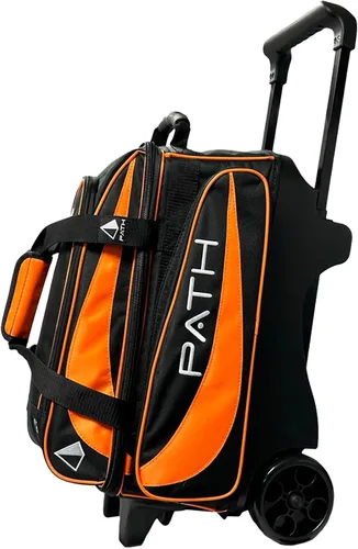 Vista 8 de Pyramid Path Premium Deluxe - Bolsa de bolos de doble rodillo de 2 bolas con gran compartimento separado para zapatos