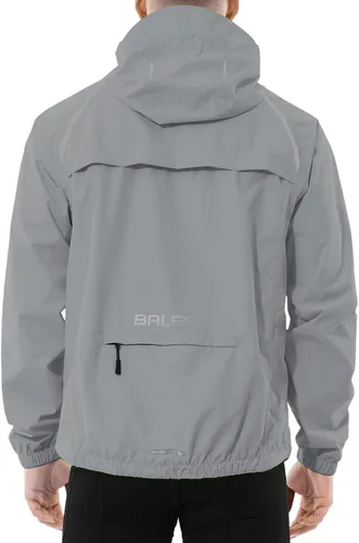 Vista 16 de baleaf Chaqueta impermeable para hombre con capucha ligera reflectante A-Negro