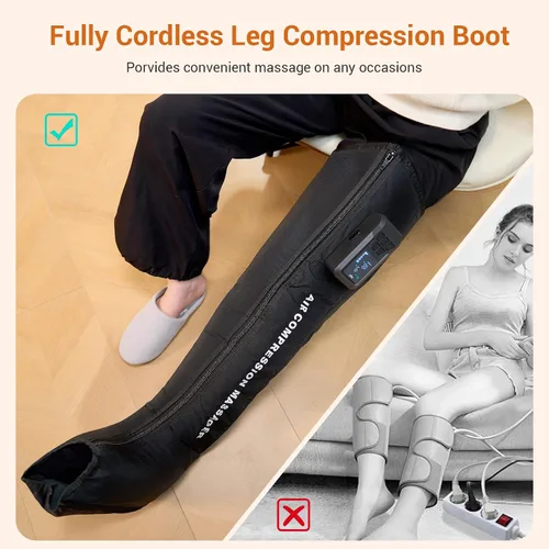 Vista 6 de Masajeador completo de la compresión del aire de la pierna, masajeador inalámbrico secuencial de la compresión Therapy Machine for Circulation