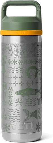 Vista 21 de YETI Rambler Botella de 18 oz, aislada al vacío, de acero inoxidable con tapa Chug, negro