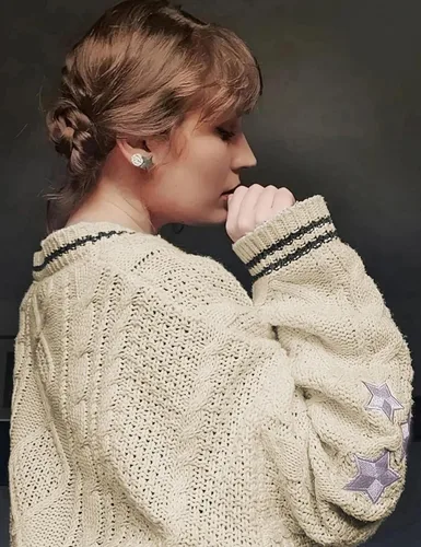 Vista 3 de Klamay Suéteres tipo cárdigan folklore para mujer, camisas de manga larga con botones y estrellas