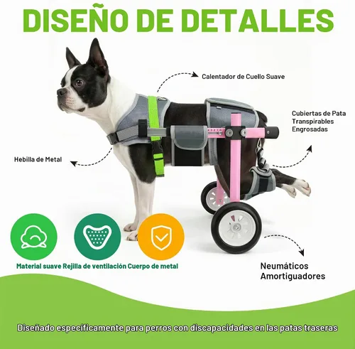 Vista 5 de Silla de ruedas ligera para perros para patas traseras, carrito