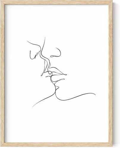 Vista 67 de HAUS AND HUES Arte de pared minimalista - Dibujo moderno de líneas abstractas, impresión de boceto femenino simple, obra de arte para el hogar
