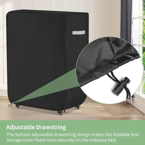 Vista 4 de Funda de cama enrollable resistente al agua, universal, plegable, con cremallera, protector a prueba de polvo, 39 pulgadas de largo x 15 pulgadas