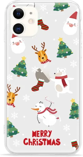 Vista 65 de LCHULLE Compatible con iPhone SE 2022/2020 Funda para iPhone 8 iPhone 7 Funda de Navidad Santa Vacaciones Diseño Transparente Claro Mujeres Hombres