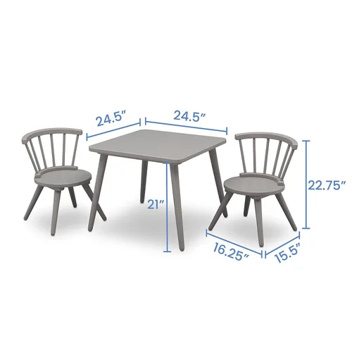 Vista 6 de Delta Children Windsor - Juego de sillas de mesa de madera para niños (2 sillas incluidas), ideal para artes y manualidades, merienda, educación