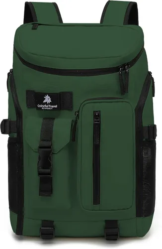 Vista 17 de Kalesi Mochila Bolsa de Lona para Gimnasio 4 Vías Impermeable con Compartimento para Zapatos para Viaje Deporte Senderismo Laptop, 02-Negro