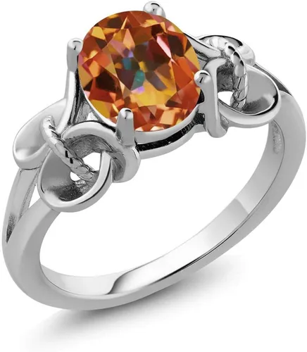 Vista 69 de Gem Stone King Anillo de compromiso ovalado con piedra natal para mujer, plata de ley 925, ovalado de 0.354 x 0.276 in, anillo de compromiso
