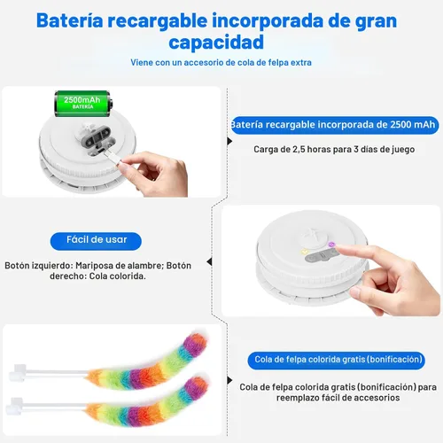 Vista 5 de Juguetes interactivos para gatos de interior, [Nuevamente actualizado] Juguetes recargables con activación táctil de escondite para gatitos