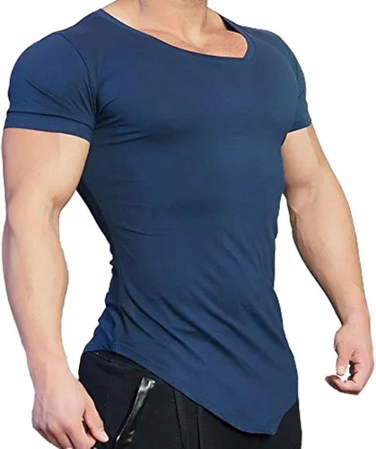 Vista 2 de EVERWORTH Camisetas de manga corta para hombre, para culturismo, fitness, gimnasio, entrenamiento
