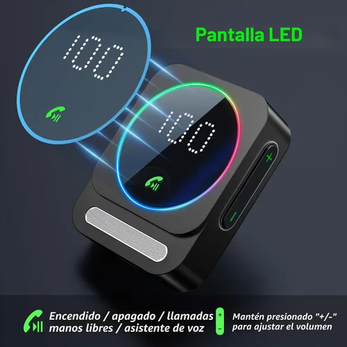 Vista 2 de SONRU Receptor Bluetooth 5.3 para Coche, Adaptador de Audio Inalámbrico para Coche/Estéreo de Casa/Auriculares con Cable/Altavoz, Adaptador Aux Negro