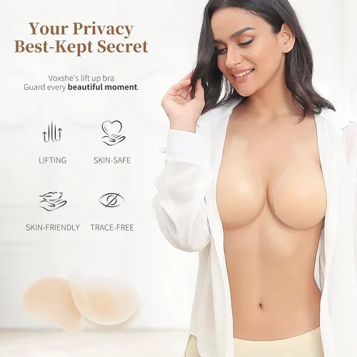 Vista 4 de Adhesive Bra Backless Bra Reusable Sticky Push Up Bra Invisible Bra Silicone Adhesive Lift Bra for Women Stick on Bra