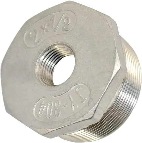 Vista 25 de 1/4" macho NPT a 1/8" hembra NPT hembra reductor/reductor buje de tubería, adaptador, buje hexagonal SS 304 de acero inoxidable