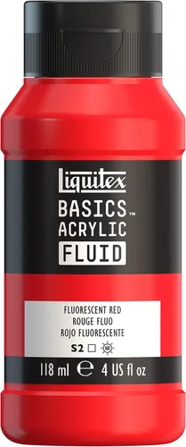 Vista 34 de Liquitex BASICS - Pintura acrílica fluida, botella de 4 onzas, tono permanente carmesí lizarina Super Versatile, Fine Art Pigments; Fluid