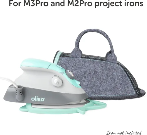 Vista 7 de Oliso M3Pro Project - Plancha de vapor con solemate (aguamarina) y bolsa de transporte Oliso para mini planchas (aguamarina)