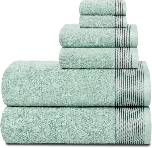 Vista 41 de Belizzi Home Juego de 3 toallas de algodón ultra suave, contiene una toalla de baño de 28 x 55 pulgadas, una toalla de mano de 16 x 24 pulgadas y un