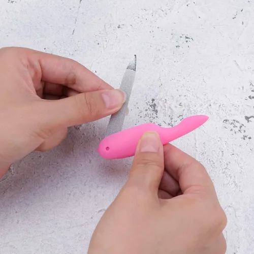 Vista 4 de Uonlytech Lima de uñas profesional, 3 limas de uñas plegables de doble cara, lima de uñas plegable de acero inoxidable, herramientas de manicura