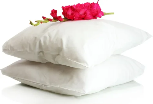 Vista 4 de Zisa Dreams Almohada premium de plumón y plumas 100% algodón de doble capa (juego de 2 almohadas) (estándar)