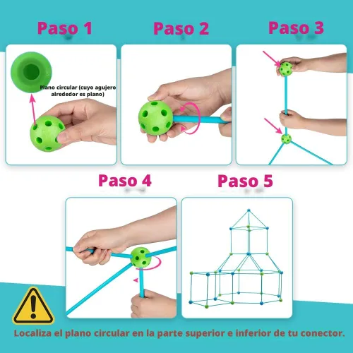 Vista 7 de Fuerte de construcción para niños Juego de construcción 85/120 Piezas Último Regalo de constructor de fuertes Construir paquetes de fabricación