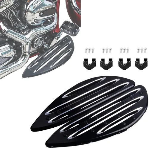 Vista 9 de Pisos Amplios para Motocicleta para Conductor y Pasajero Estriberas Frontales y Traseras para Harley Touring, Electra Glide, Road Glide, Road