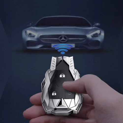 Vista 3 de Funda para llavero de automóvil, compatible con hebilla de Mercedes Benz, color negro